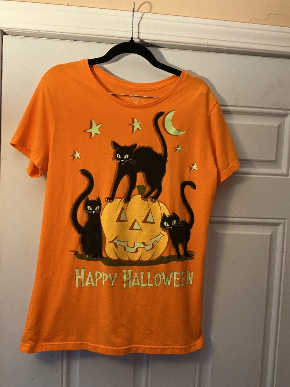 Glow in the Dark Happy Halloween Short Sleeve Shirt